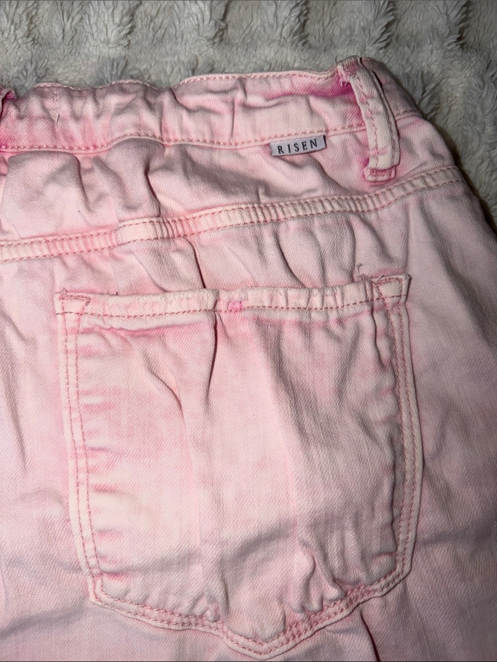 Risen High-Rise Light Pink Distressed Denim Shorts 😍 - Picture 5 of 11